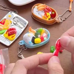 [제이큐]미니어처 DIY 도시락 키홀더 키트 키링 만들기 3개