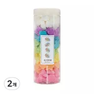 설롱디저트 스낵 간식 패키지 솜사탕 통머랭쿠키 무지개 1000ml 58g 2개