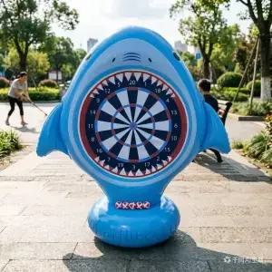 접착식 공이 있는 풍선 상어 다트판 대형 PVC 타겟 게임 뒷마당 수영장 파티 야외 활동에
