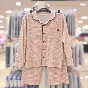 [애니바디][애니바디] 공용 피치기모 9부 파자마세트 체크 ANJS26W44