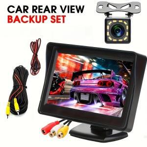 자동차 후방 카메라 키트 4.3인치 모니터 및 포함 주차 보조 장치 - 픽업트럭 SUV 트레일러용-LED