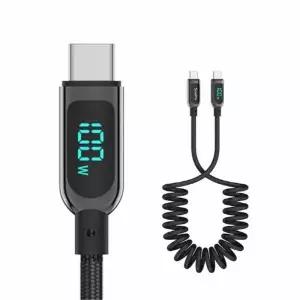 soopii C to C타입 100W PD PPS 스프링 전력표시 초고속 짧은 숏 충전케이블 S10CC-S 50cm 4219320