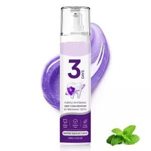 퍼플 화이트닝 치약 컬러 코렉터 치아 미백 커피 차 와인 착색 제거 3.53 oz