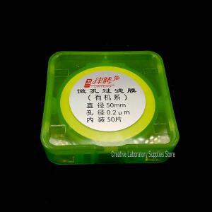 50 개/몫 실험실 47mm 필터 멤브레인 MCE/나일론/PTFE/PES/PVDF 재료 기공 크기 0.22/0.45um