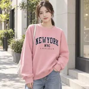 NYC뉴욕자수 맨투맨 국내생산 특양면 기모 남여공용 M~2XL 빅사이즈 여성 여자 남성 남자 단체 루즈핏 데일리 겨울 학생 프린팅 긴팔 후드티