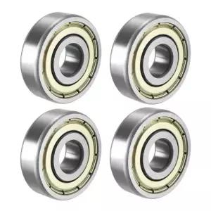 베어링(4개 팩) 6200ZZ 볼 베어링 10mm x 9mm 이중 차폐 80200 깊은 홈 탄소강