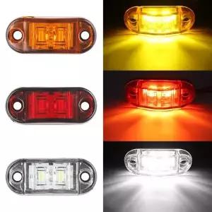 2/4개 12V 24V LED 사이드 마커 경고등 트레일러 트럭 카라반 클리어런스 라이트 황색 적색 백색 램프