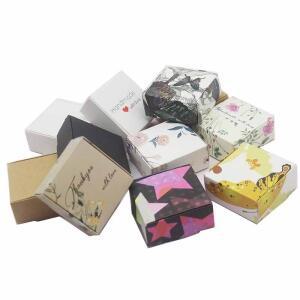 2024  DIY 나비 별/꽃 선물 상자 10Pcs 5.5x5.5x2.5cm수제 포장 크래프트 종이 레드 스노우