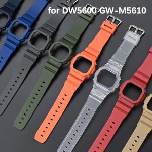 카시오 G-shock DW-5600 GW-M5610 남성용 보호 베젤 교체용 레진 고무 밴드 시계 케이스