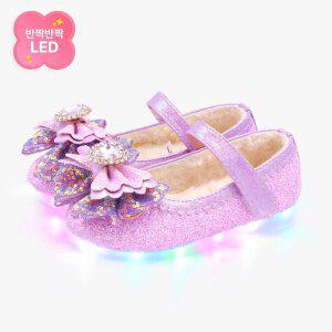 [키펀트] LED 블라썸 레이어 여아 털 구두