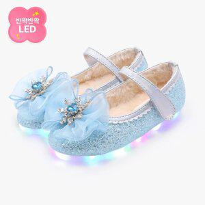 [키펀트] LED 엘사 시그널 여아 겨울 털 구두