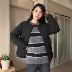 [행텐]공용 포레스트 폴리 코어 라운드넥 퀼팅 점퍼-HC10179510540