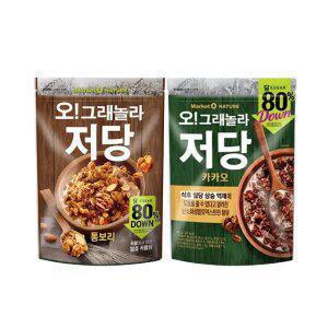 마켓오네이처 오!그래놀라 저당 통보리 360g, 1개 + 저당 카카오 330g,1개