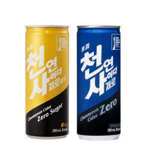 천연사이다 제로 + 천연사이다 제로 망고 250mL 60캔, 각 30캔