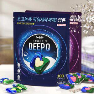 아이러브베베 딥큐 캡슐세제 오션브리즈 100개입+샤르망부케 100개입 3in1/대용량/실내