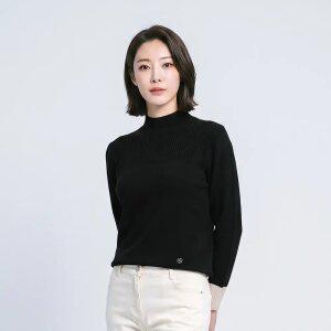 [PAT 여성] 폭스혼방 변형 배색 풀오버 니트_MK83402