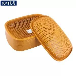야채 바구니 10p(1호 21x16cm) 소쿠리 채반 플라스틱/수납/믹싱/볼/스텐/조리/도구/다라이/채망/사각/미니