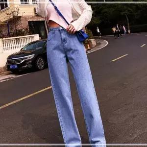 데님팬츠 와이드팬츠 봄가을 청바지 캐주얼 여성 연청 OWE28B1C