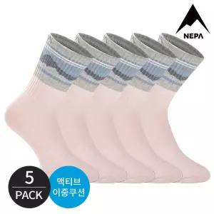[아웃도어스/네파]네파 여성 포레스트 쿠션 등산 장목양말 5P_PKBE