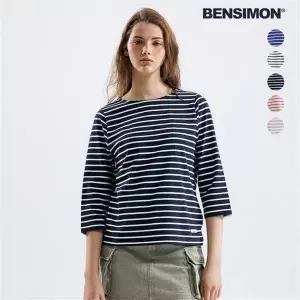 Bensimon [벤시몽] 여성 간절기 코튼 스트라이프 7부 티셔츠 5종 택1