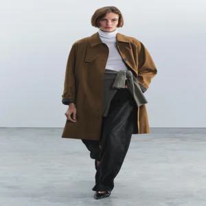 ZARA ZW 컬렉션 미디 트렌치 코트 - 다크 카멜 3811/251/751