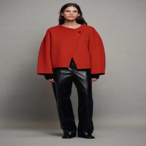ZARA 울 쇼트 코트 ZW 컬렉션 - 레드 8491/241/600