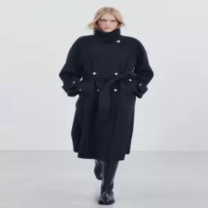 ZARA ZW 컬렉션 롱 트렌치 코트 - 다크 블루 7522/246/422