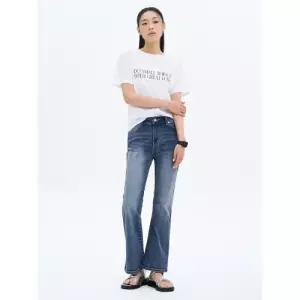 에잇세컨즈 8SECONDS 중기장 부츠컷 경량데님 블루