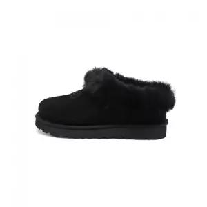 UGG 24FWWOMEN 퍼 카라 스웨이드 슬립온 슈즈 (타제트) - 블랙 / 1134810BLK