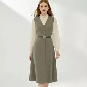 미니멈 레이어드 블라우스 베스트 원피스 M1AGWO1920
