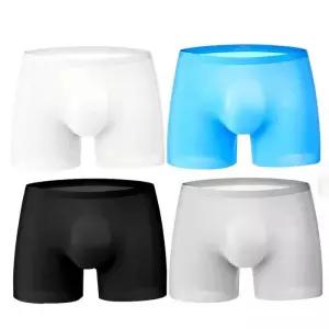 남자 아이스 실크 시원한 쿨링 로 무봉제 면즈 팬티