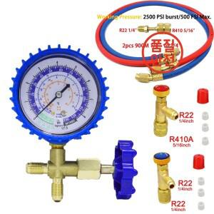 어댑터가 있는 호스가 R12/R22/R134/R502용 에어컨 냉매 압력 게이지 서비스 키트