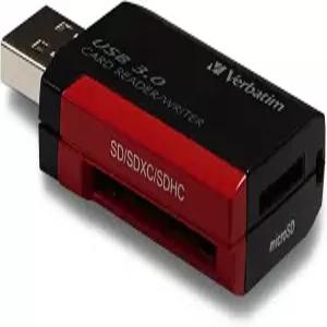 베르바팀 포켓 USB 3.0 카드 리더기 SD 및 microSD 지원 내장 블랙