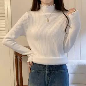 [RGL45O2U]융 기모 반폴라 프릴 포인트 데일리 니트