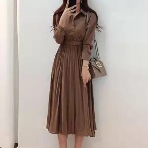 주름 부드러운 LD 데일리 가볍고 플리츠 원피스