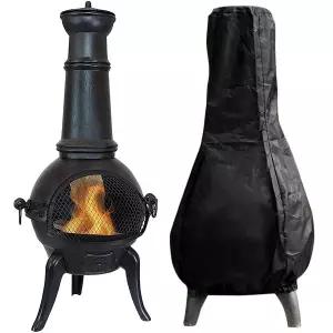 온풍기 난방기 히터 온열기 야외 Chiminea 커버 방수 보호 슬리브 벽난로 캠프 가방 난방 난로 텐트