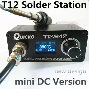 화목 난로 장작  QUICKO T12-942 OLED 디지털 납땜 스테이션 전자 용접 인두 DC 버전 전원 공급 장치 없이