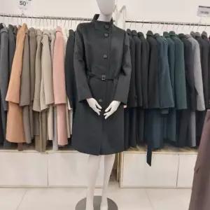 따뜻한 차이나칼라 벨트 울 코트 P234H066