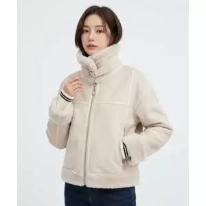 THE GREEN LAB FAUX 퍼 하이넥 무스탕 쟈켓 [밍크/아이보리]