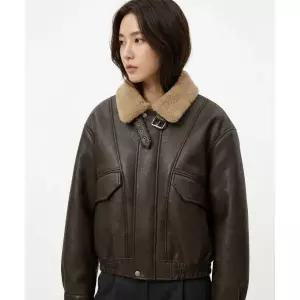 SPERONE A-2 워싱 레더 무스탕 자켓 (브라운)