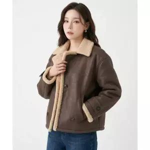 OIOI COLLECTION 무스탕 하프 코트 [BROWN]