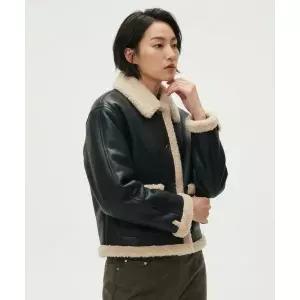 LEE 우먼 무스탕 블랙