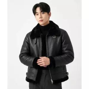 LEFTSEOUL 에비에이터 B-3 무스탕 자켓 [블랙]