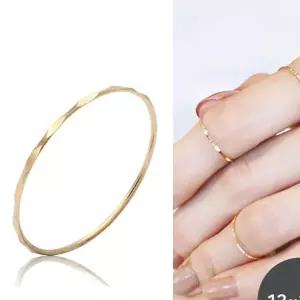 14K GOLD 삼각 컷팅 금 실 반지 12~15호