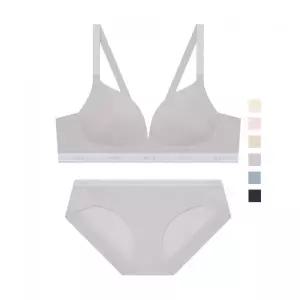 ELLE INNERWEAR 에어로쿨 컴포트핏 노와이어 브라 팬티 세트