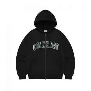 COVERNAT 아치 로고 후드집업 Black