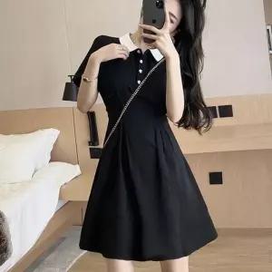 [RGMM0RQT]빅카라원피스 하트단추 반팔 미니원피스