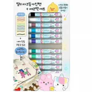 멀티 아크릴 사인펜12색 에코백 세트 운동화꾸미기 가방꾸미기 패브릭펜 mPWDD9A6E 단체선물 데코펜