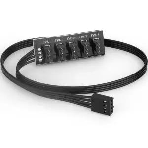 VWEICYY 팬 허브 호환 3PIN/4PIN PC 스플리터 데스크탑 쿨링 PWM 컴퓨터 DIY 1부터 5까지
