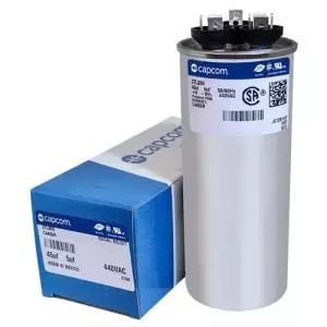 GE / Genteq 27L889 97F9851 45 5 uf MFD 440볼트 VAC 교체용 라운드 듀얼 런 커패시터